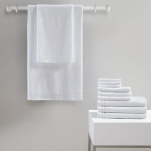 Big Bundle 100% Cotton Quick Dry 12 Piece Bath Towel Set in White From 510 Design