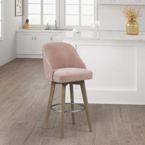 Pearce Bar Stool with Swivel Seat in Pink From Madison Park