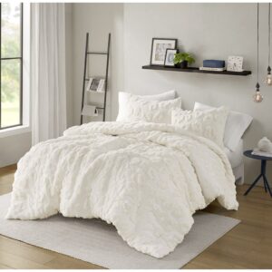 Larissa Animal Chenille Duvet Cover Set in Off-White From Intelligent Design