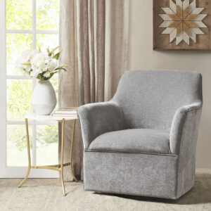 Augustine Swivel Glider Chair in Plain Grey From Madison Park