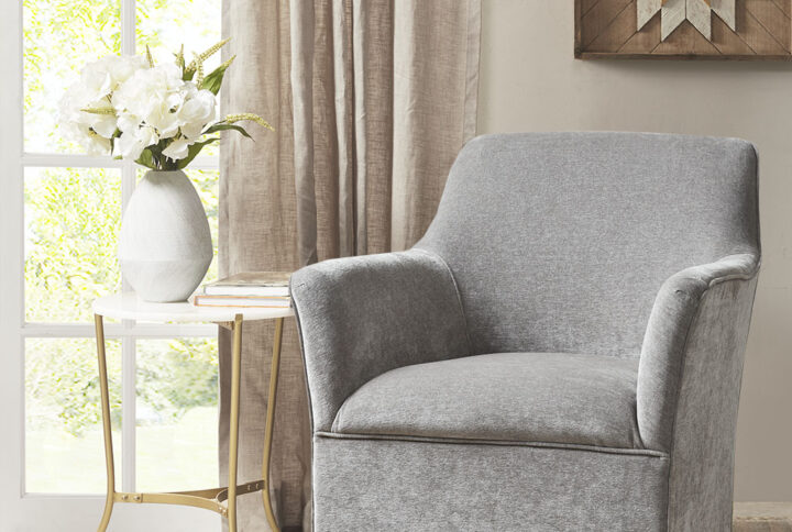 Augustine Swivel Glider Chair in Plain Grey From Madison Park