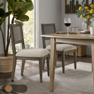 Kelly Armless Dining Chair Set of 2 in Brown From INK+IVY