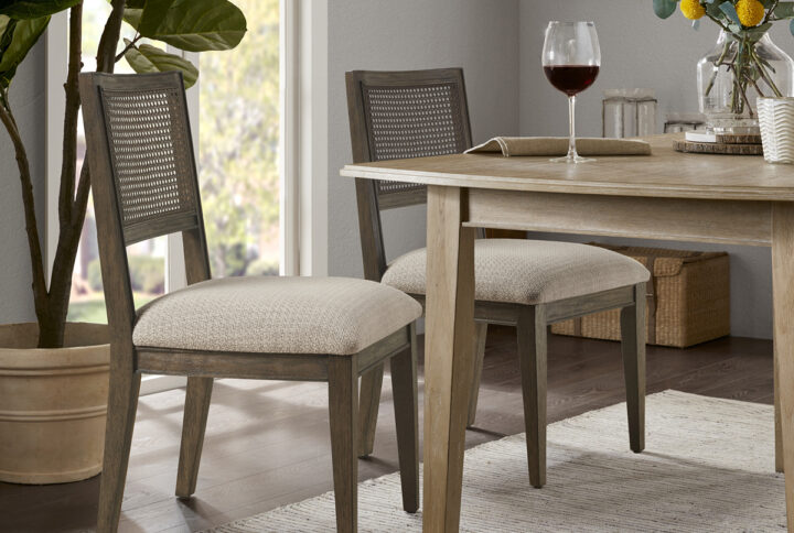 Kelly Armless Dining Chair Set of 2 in Brown From INK+IVY