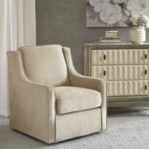 Harris Swivel Chair in Cream From Madison Park