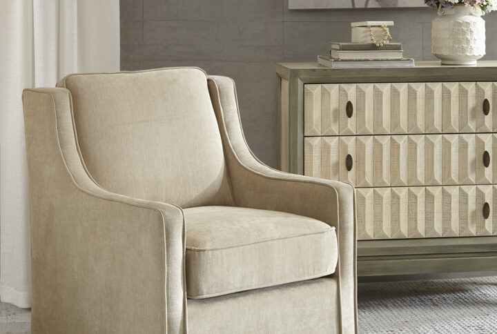 Harris Swivel Chair in Cream From Madison Park