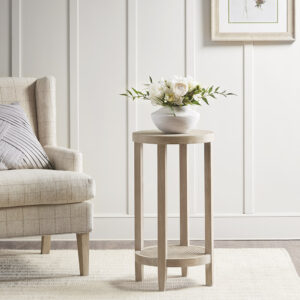 Harley Round Accent Table in Reclaimed Wheat From Martha Stewart