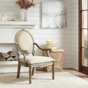 Brentwood Exposed Wood Arm Chair in Beige From Madison Park