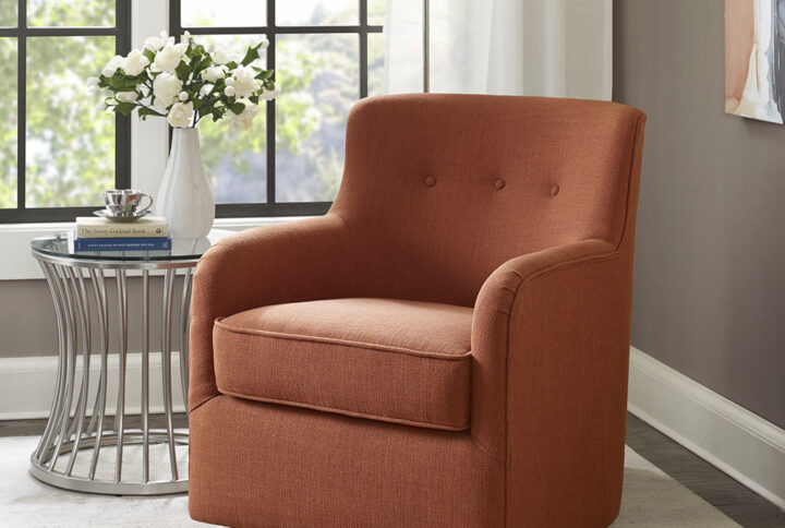 Adele Swivel Chair in Spice From Madison Park