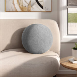 Gabriella Solid Round Ball Pillow in Light Grey From Chapel Hill