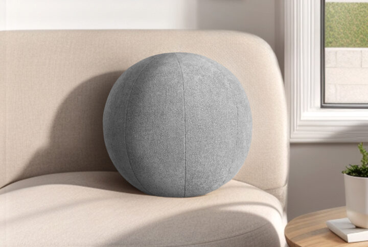 Gabriella Solid Round Ball Pillow in Light Grey From Chapel Hill