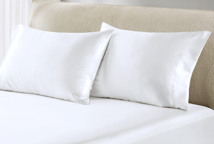 Satin Luxury 2 PC Pillowcases in White From Madison Park Essentials