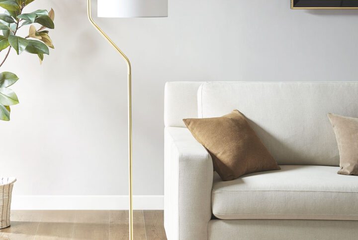 Aster Angular Arched Metal Floor Lamp in Gold From 510 Design