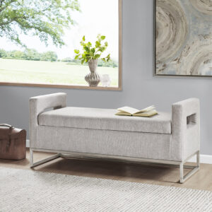 Crawford Soft Close Storage Bench in Grey From Madison Park