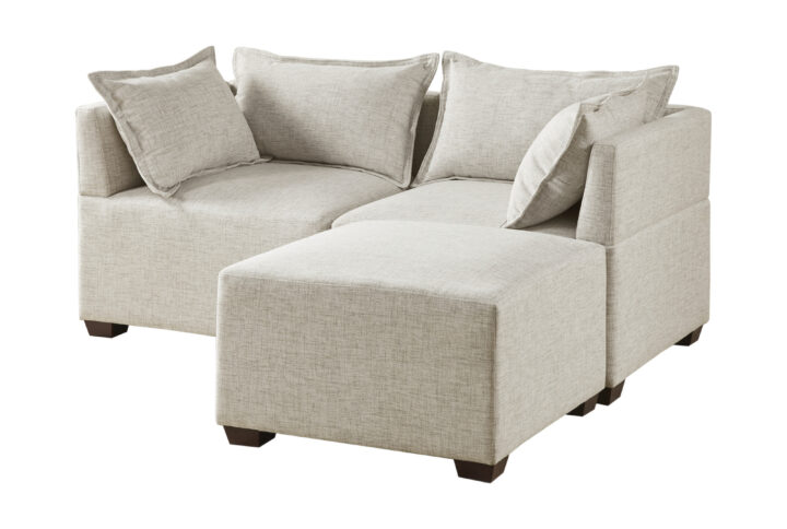 Molly 3-Piece Modular L-Shape Sofa in Linen From INK+IVY