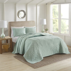 Oakley 3 Piece Reversible Bedspread Set in Seafoam From 510 Design