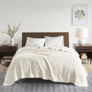 Egyptian Cotton Blanket in Ivory From Madison Park