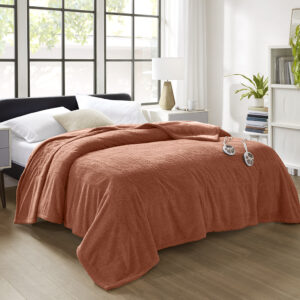 Dream Soft Heated Blanket in Rust From Serta