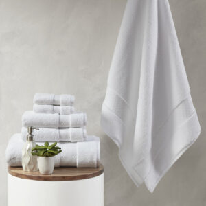 Splendor 1000gsm 100% Cotton 6 Piece Towel Set in White From Madison Park Signature