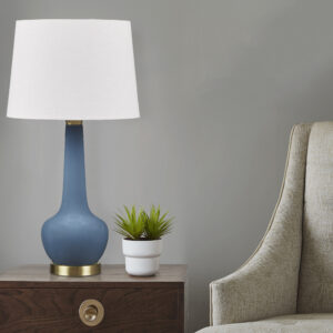 Zazie Ceramic Genie Table Lamp in Blue From 510 Design