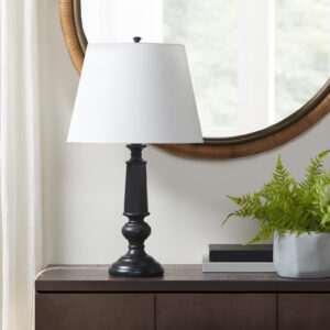 Landsdown Black Faceted Table Lamp 24.25"H in Black From Martha Stewart