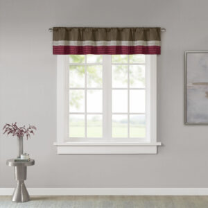 Amherst Polyoni Pintuck Window Valance in Red From Madison Park