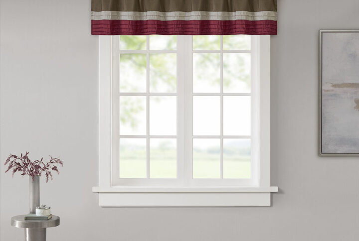 Amherst Polyoni Pintuck Window Valance in Red From Madison Park