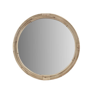 Luna Natural Rattan Round Wall Mirror in Natural From Martha Stewart