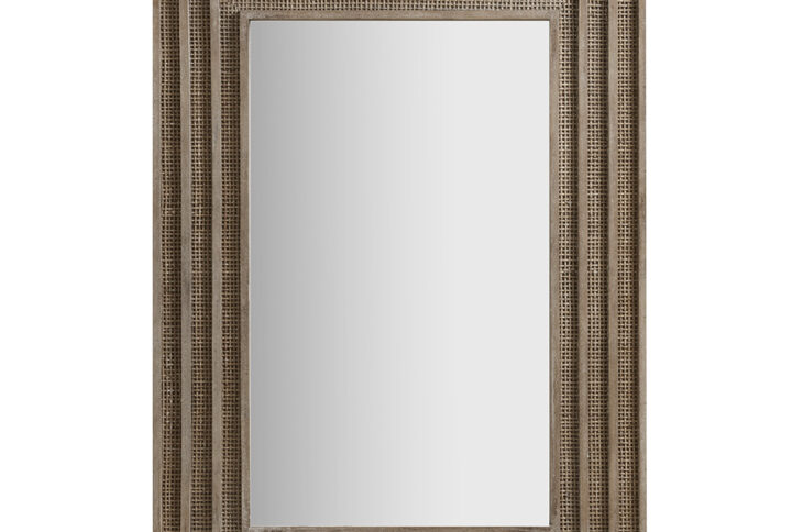 Playa Rectangular Wood and Rattan Mirror in Natural From Martha Stewart