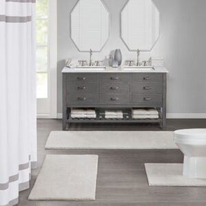 Marshmallow Bath Rug in Taupe From Madison Park Signature