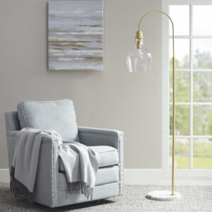 Auburn Arched Floor Lamp with Marble Base in Gold From INK+IVY