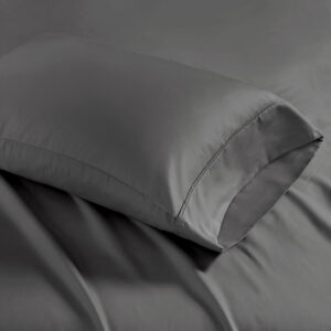 1500 Thread Count Cotton Blend 2 PC Pillowcases in Charcoal From Madison Park