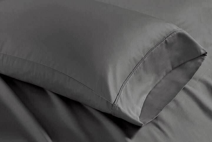 1500 Thread Count Cotton Blend 2 PC Pillowcases in Charcoal From Madison Park