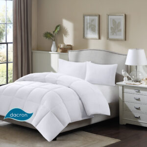 Northfield Cotton Twill Stain Release Down Blend Comforter in White From True North by Sleep Philosophy