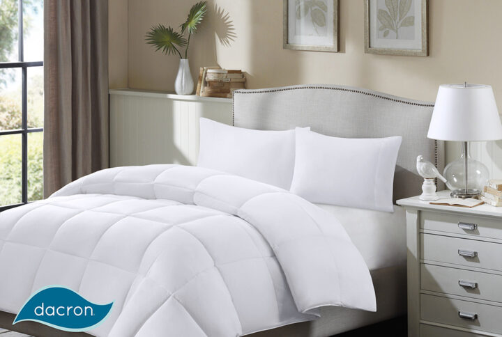 Northfield Cotton Twill Stain Release Down Blend Comforter in White From True North by Sleep Philosophy