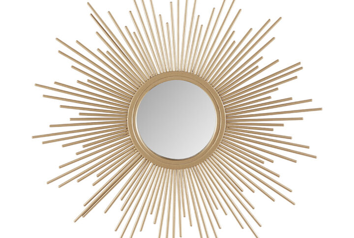 Fiore Sunburst Wall Decor Mirror 14.5"D in Gold From Madison Park