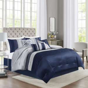 Amherst 7 Piece Comforter Set in Navy From Madison Park