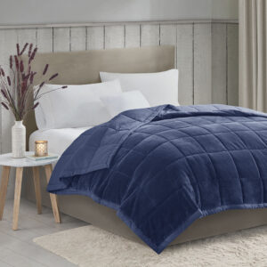 Coleman Reversible HeiQ Smart Temperature Down Alternative Blanket in Navy From Madison Park