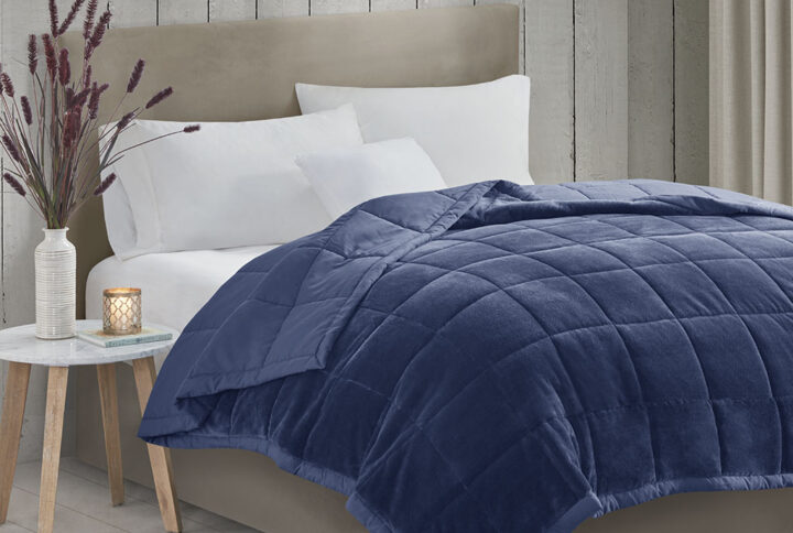 Coleman Reversible HeiQ Smart Temperature Down Alternative Blanket in Navy From Madison Park