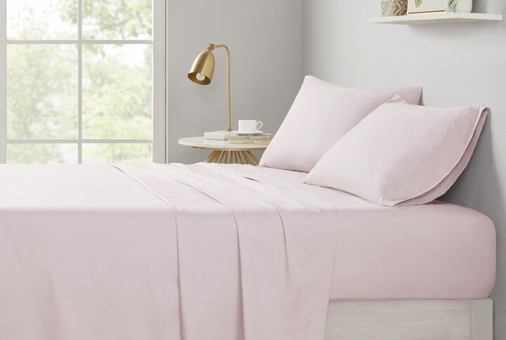 Microfiber All Season Soft Touch Sheet Set in Blush From Intelligent Design