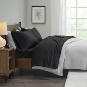 Micro Fleece Sheet Set in Black From True North by Sleep Philosophy