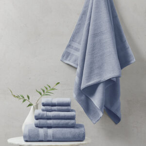 Plume 100% Cotton Feather Touch Antimicrobial Towel 6 Piece Set in Blue From Beautyrest