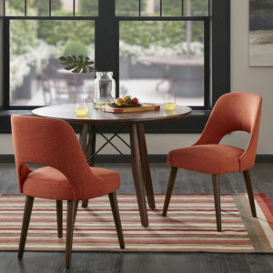 Nola Dining Side Chair (Set of 2) in Orange/Dark Brown From INK+IVY