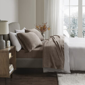 Soloft Plush Micro Plush Sheet Set in Brown From True North by Sleep Philosophy