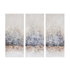 Twilight Mystere Hand Embellished 3-Piece Canvas Wall Art Set in Blush/Grey From Madison Park