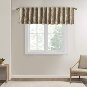 Andora Faux Silk Embroidered Window Valance in Tan From Madison Park