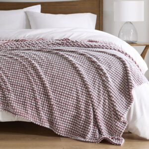 Carved Plush Blanket in Red From Madison Park