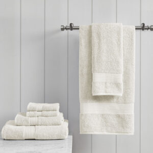 Organic 6 Piece Organic Cotton Towel Set in Ivory From Madison Park