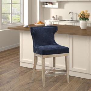 Carson Counter Stool with Swivel Seat in Navy From Madison Park