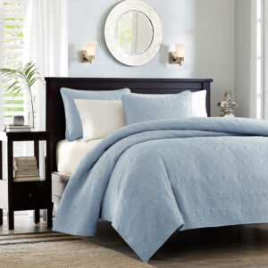 Quebec Reversible Quilt Set in Blue From Madison Park