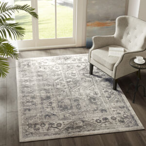 Dakota Tiled Border Area Rug in Beige/Cream From Madison Park